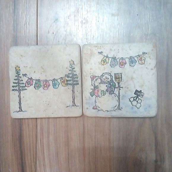 Two Ceramic Coasters - Picture 1 of 4